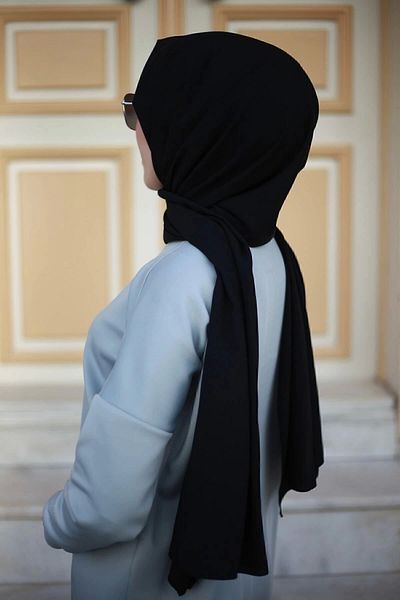 Mode Scarf Μαύρο σάλι Hijab Medina Silk