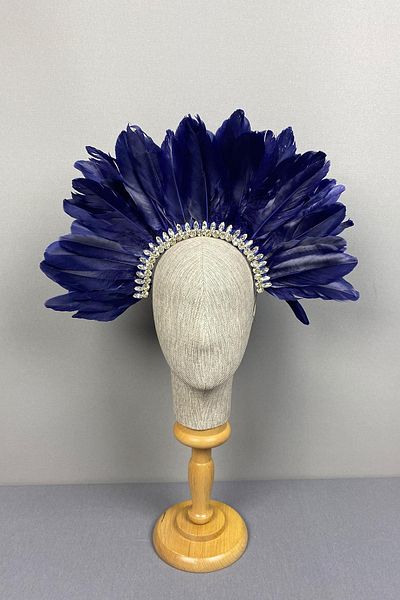 Hayalperest boncuk Hera Bridal Henna Crown - Feather and Jewelled Accessory