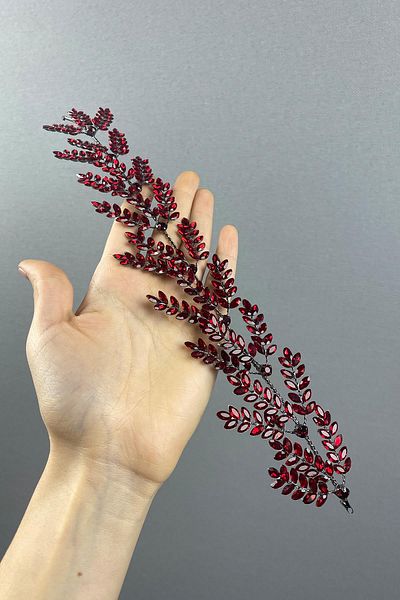 Hayalperest boncuk Accesoriu pentru păr de mireasă Dilana Leaf Branched Band