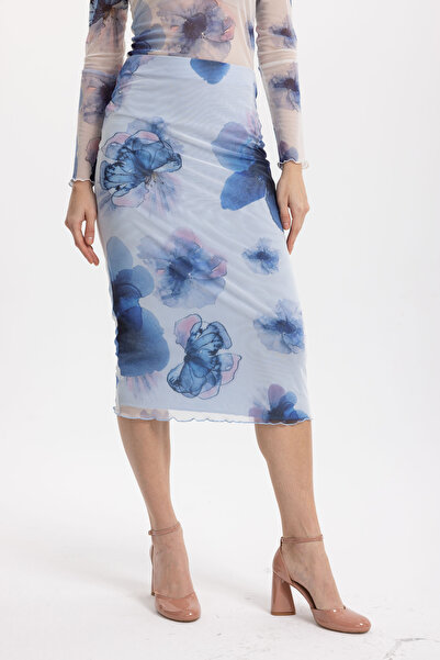 Good Design Lab. Çiçek Desenli Astarlı Tül Etek