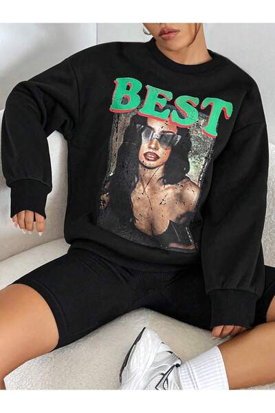 donamod Hanorac din seria Coke Letter & Figure Graphic Drop Shoulder