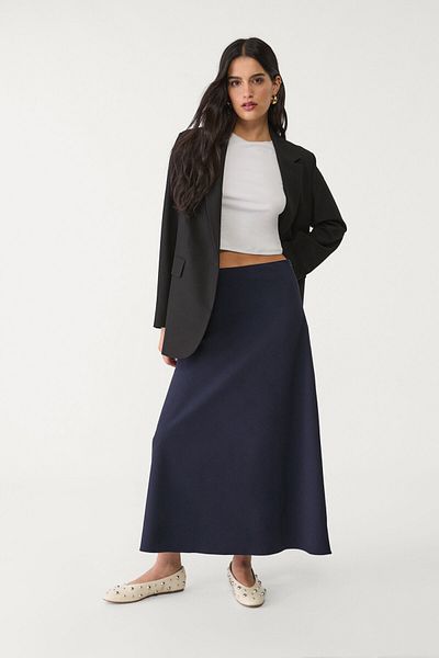 Stradivarius Flowing layered midi skirt
