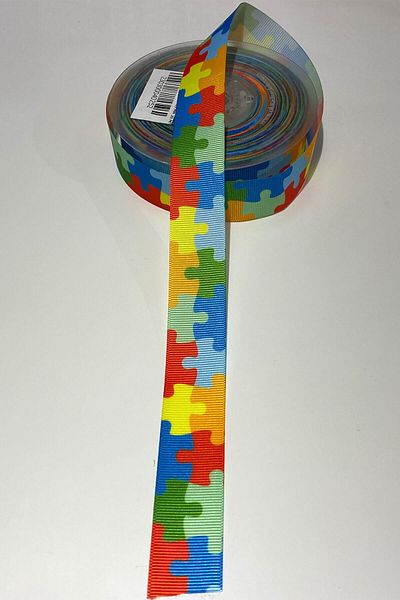 Hayalperest boncuk Παζλ Τυπωμένη Κορδέλα Grosgrain 1 Mt 2,5 cm Πολύχρωμη