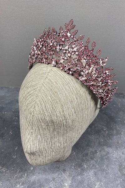Hayalperest boncuk Pink Oscar Leaf Bridal Henna Crown