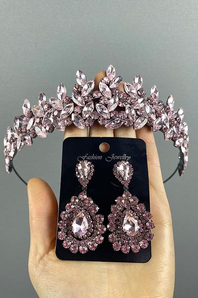 Hayalperest boncuk Subra Bridal Henna Crown and Earring Set