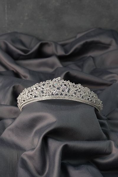 Hayalperest boncuk Zircon Stone Detailed Lavinya Bridal Crown