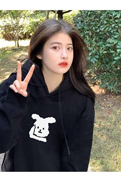 donamod Seria Coke Honeyspot Cartoon Pattern Drop Shoulder Drawstring Hoodie