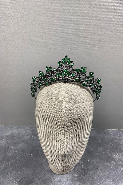 Hayalperest boncuk Coroana de mireasa cu henna model Melis verde