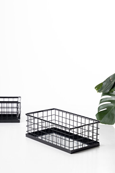 FH finehome Black Large Rectangular Organizer - Marta Wire