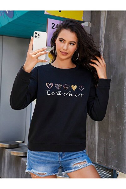 donamod Hanorac din seria Coke Heart & Letter Graphic Drop Shoulder