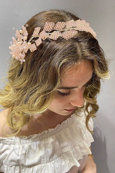 Hayalperest boncuk Accesoriu pentru păr și turban cu mărgele model Leaf