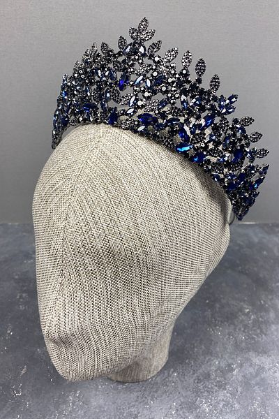 Hayalperest boncuk Navy Blue Oscar Leaf Bridal Henna Crown