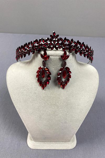 Hayalperest boncuk Set de cercei Vera Slim Elegant Mireasa Henna Crown și Shuttle