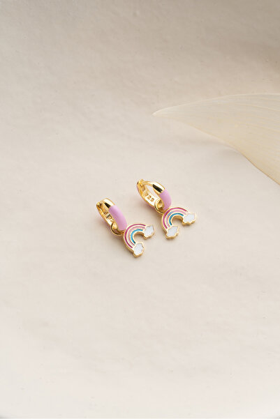 Silvano Jewelry 925 Ayar Gümüş Çocuk Gökkuşağı Küpe