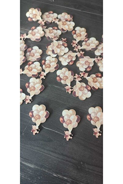 hoby shop BALONLU AYI FİGÜR - BALONLU AYI MAGNET SÜSLEMEK İÇİN - AHŞAP BALONL...