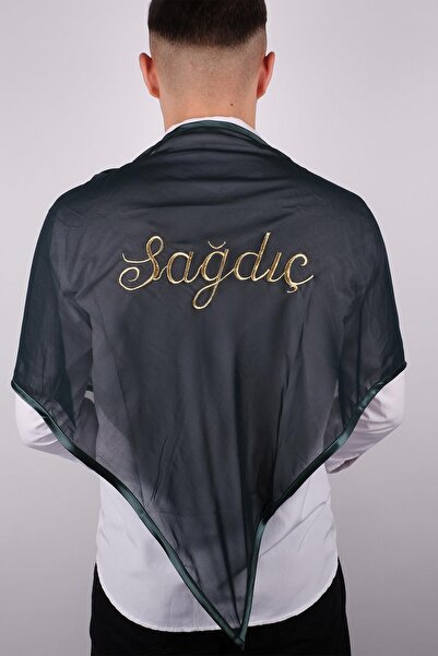 Hayalperest boncuk Πράσινο κέντημα με γκλίτερ για κουμπάρους