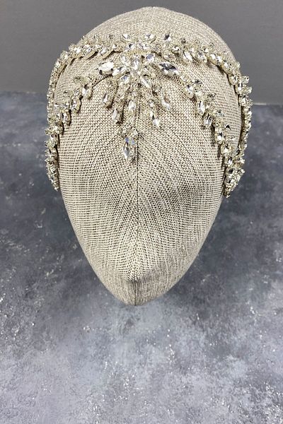 Hayalperest boncuk Accesoriu de păr Coroana Henna de mireasă Sultan Silver