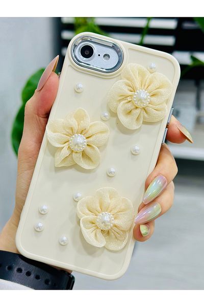 Go Aksesuar حافظة سيليكون متوافقة مع هاتف Iphone 7 - 8 - Se 2020 - Se 2022 مع تصميم لعبة زهرة التول