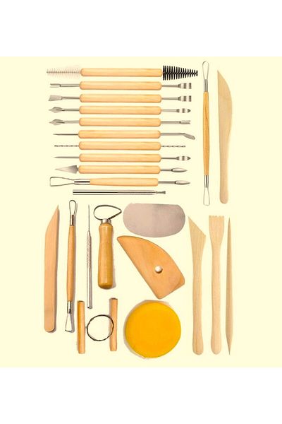 Anoffel Parcel 24 Pieces Ceramic and Pottery Shaping Set - Clay Modeling