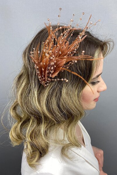 Hayalperest boncuk Coroana de henna pentru mireasa model petale de trandafir