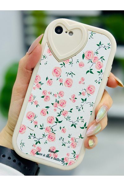 Go Aksesuar حافظة موديل تصميم زهرة صغيرة متوافقة مع هاتف Iphone 7 - 8 - Se 2020 - Se 2022