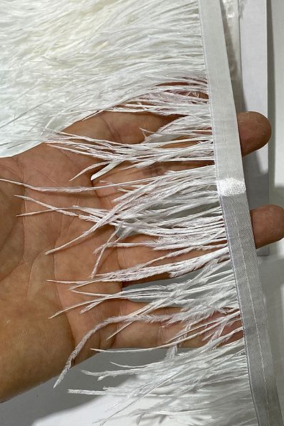 Hayalperest boncuk White Ostrich Feather 5 Meters