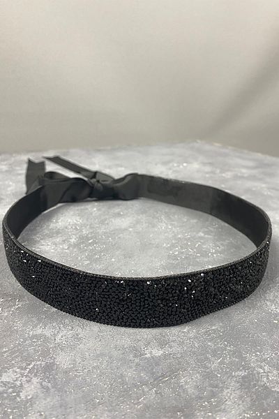 Hayalperest boncuk Rochie de seara cu lant brodat cu margele negre cu strasuri Rochie centura in talie