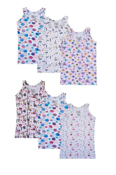 TUTKUM MR Tutku 848 3Pcs Girls' Mixed Wide Strap Patterned Lycra Cotton Print...
