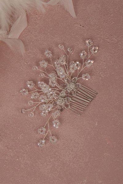 Hayalperest boncuk Drop Crystal Beaded Bridal Hair Clip Bridal Accessory