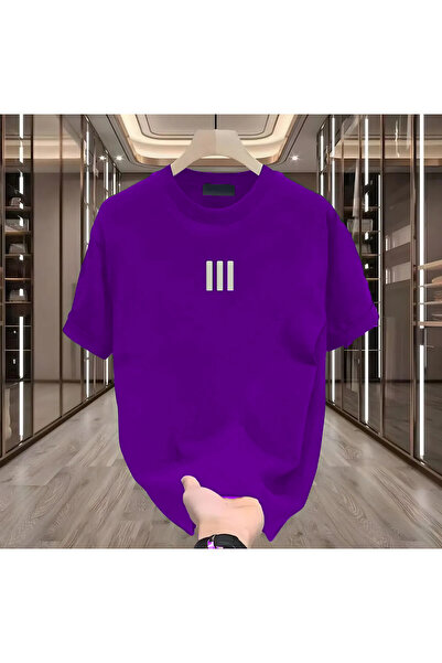 BİKOMBİNE Newon 3 Çizgi Baskılı Beyaz Erkek Tshirt