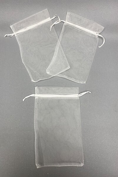 Hayalperest boncuk Hediyelik Boy Şeffaf Tül Kese 10 Adet (14*24cm)