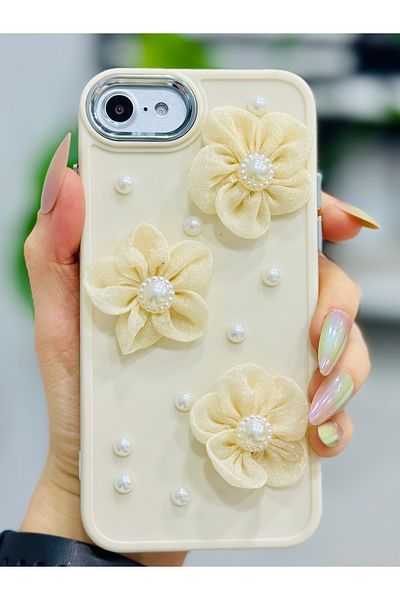 Go Aksesuar حافظة سيليكون متوافقة مع هاتف Iphone 7 - 8 - Se 2020 - Se 2022 مع تصميم لعبة زهرة التول