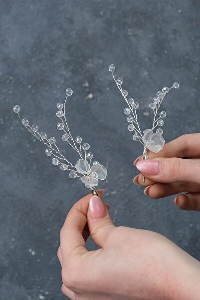 Hayalperest boncuk Set de ace de păr Begüm pentru mireasă 5 bucăți