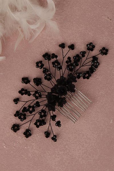 Hayalperest boncuk Bridal Hair Accessory - Flower Beaded Comb Barrette