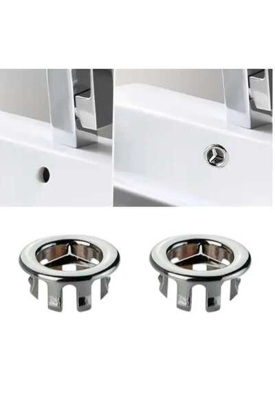 Mucha 2 Adet Parlak Krom Mutfak Banyo Lavabo Taşma Halkası Drenaj Kapağı