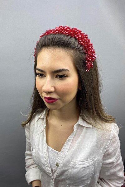 Hayalperest boncuk Accesoriu pentru păr și turban model Pegasy roșu