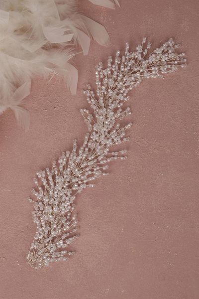 Hayalperest boncuk Stretchy Beaded Giba Bridal Hair and Turban Accessory