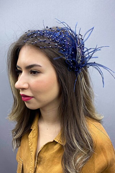 Hayalperest boncuk Accesoriu pentru păr și turban albastru bleumarin