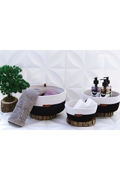 Hediyeninellitonu طقم سلات 3 قطع، منظم متعدد الأغراض، حبل ملون بسمك 6 ملم