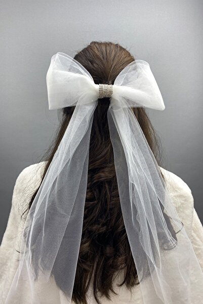 Hayalperest boncuk إكسسوار شعر بإبزيم على شكل فيونكة مرصعة بالأحجار