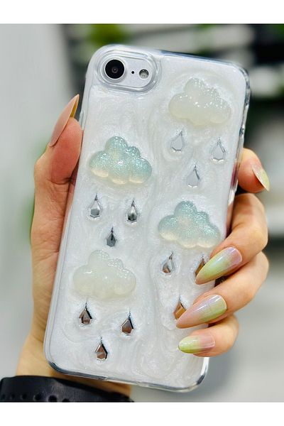 Go Aksesuar حافظة سيليكون بتصميم لعبة سحابة إيبوكسي متوافقة مع هاتف Iphone 7 - 8 - Se 2020 - Se 2022