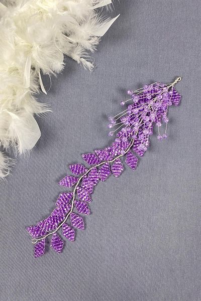 Hayalperest boncuk Bridal iliz and hair accessory - Lilac Crystal Beaded