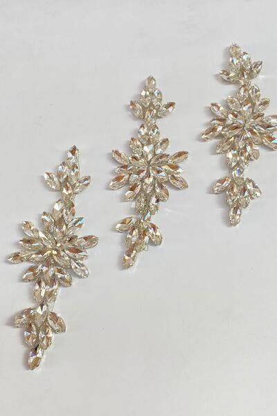 Hayalperest boncuk Mekik Taşlı Ütüyle Yapışan Parlak Taşlı Aplik