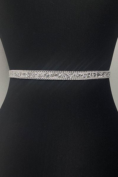 Hayalperest boncuk Curea rochie de seara argintie cu margele stralucitoare - Accesoriu in talie