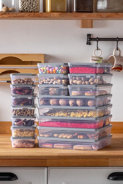 NY HOME Freshbox Set of 24 - Gray Storage Container Suitable for Microwave and Diffraction