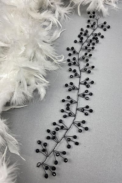 Hayalperest boncuk Vella Beaded Bridal Crown Hair Accessory