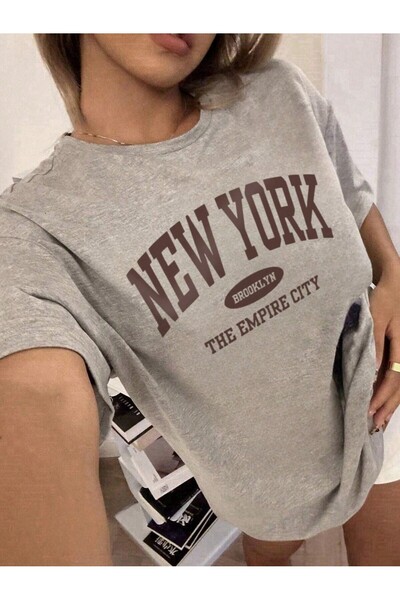 mercoledi Κείμενο εμπριμέ Γυναικείο Oversize Casual T-shirt