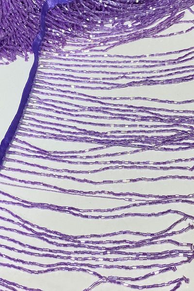 Hayalperest boncuk 15 Cm Lilac Beaded Fringe Tassel Ribbon