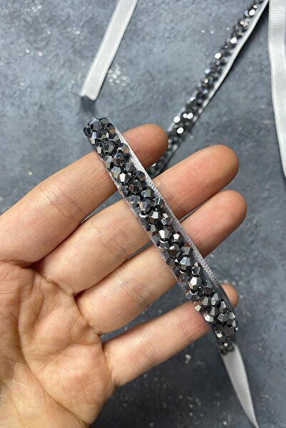 Hayalperest boncuk Gümüş Rengi Kristal Boncuklu Abiye Elbise Kemer Aksesuarı