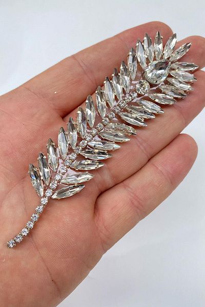 Hayalperest boncuk Bright Leaf Pattern Stone Embroidered Sconce Motif 1 Piece